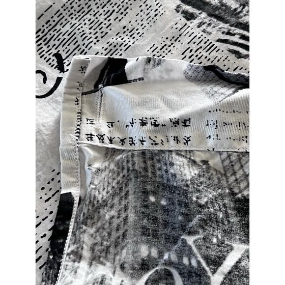 Alamode Home Passport Cotton Shower Curtain Black & White Travel Cities Print - Picture 5 of 6